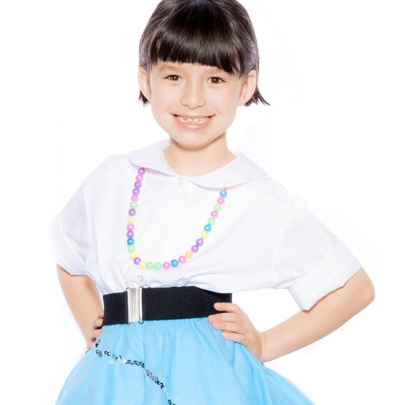 White Peter Pan Button Up Blouse - Girls Size 8-10 - Picture 2 of 5